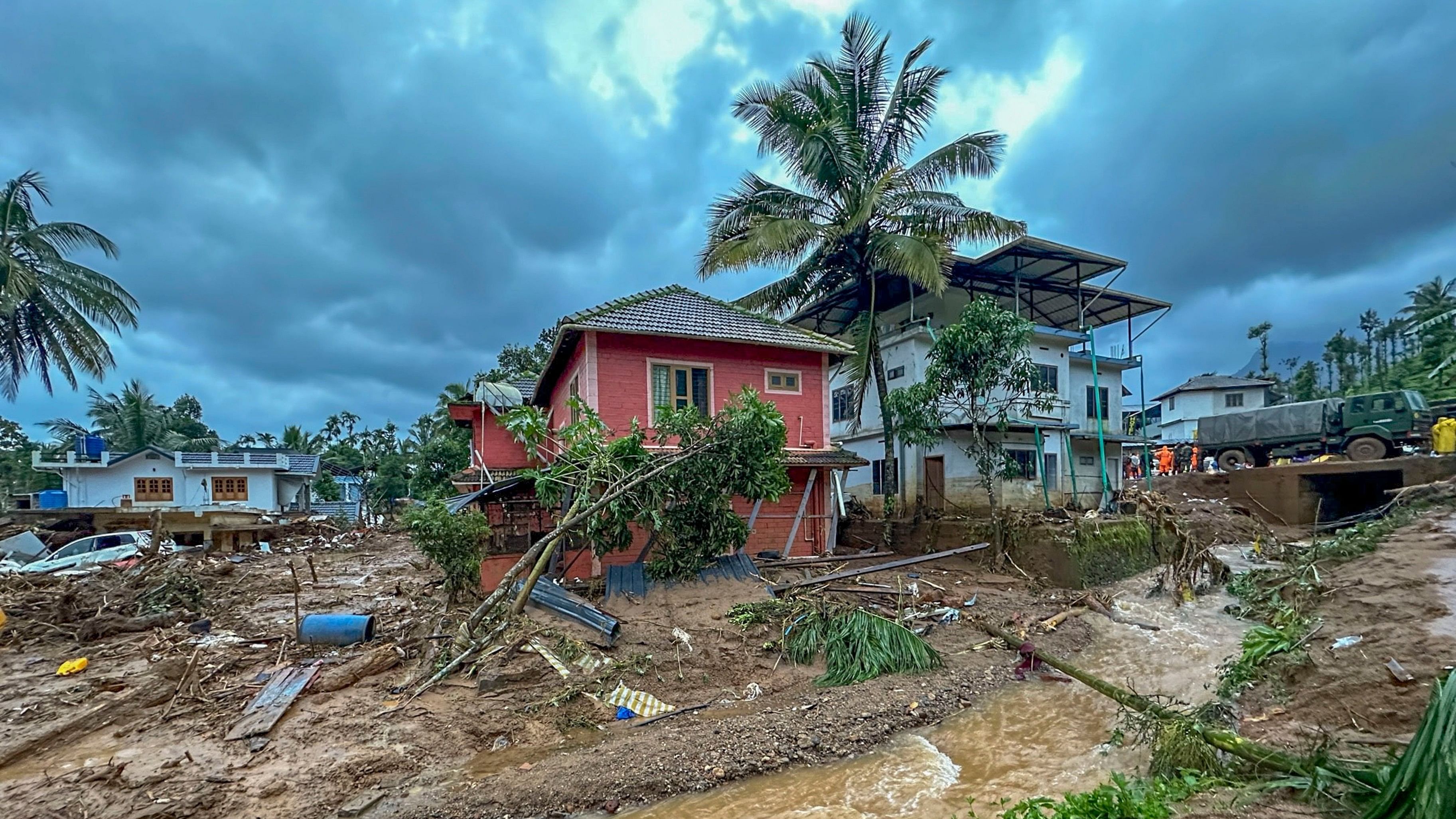 <div class="paragraphs"><p>An affected area following landslides triggered by heavy rain at Chooralmala on Tuesday, in Wayanad district, Wednesday, July 31, 2024.</p></div>